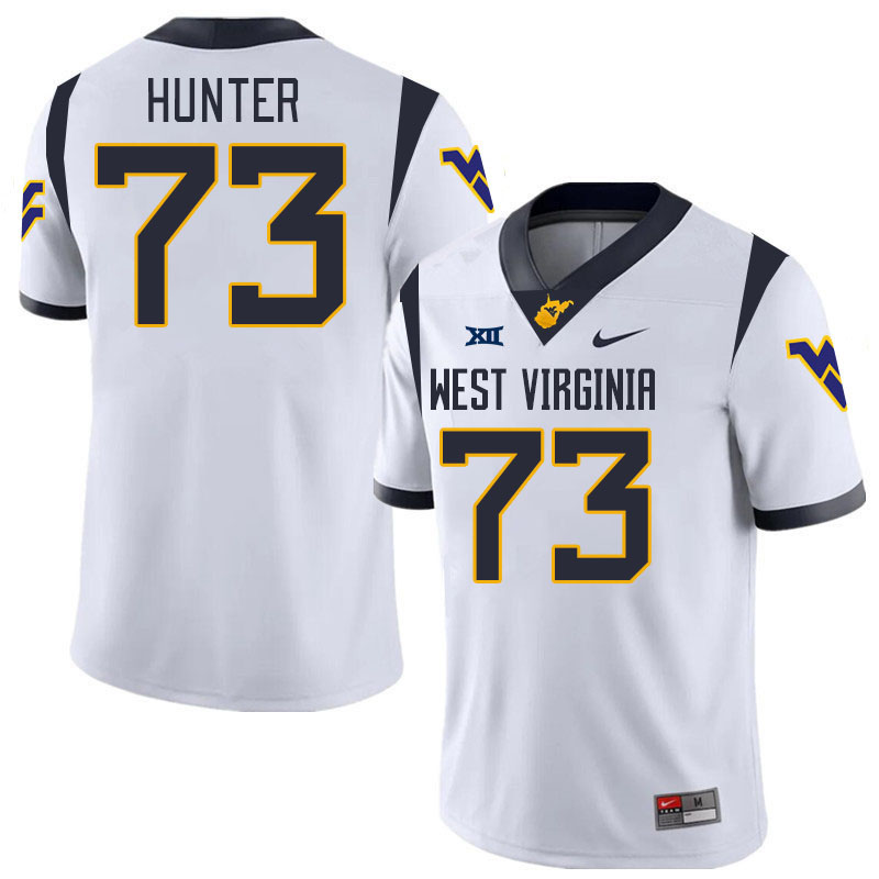 Men #73 Andreas Hunter West Virginia Mountaineers College 2024 New Uniforms Football Jerseys Stitche